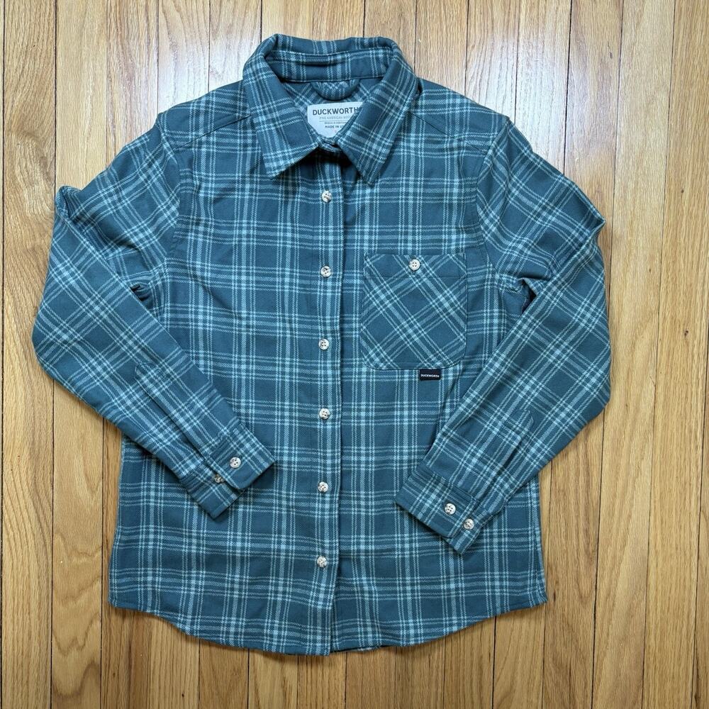 Duckworth Sawtooth Snowcrest Merino Wool Flannel Shirt Size Small Plaid USA Made
